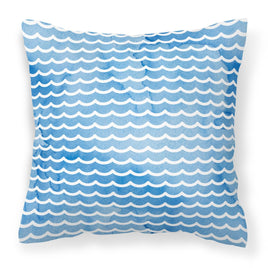 Beach Watercolor Waves Fabric Decorative Pillow BB7531PW1818