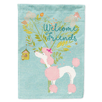 Welcome Friends Pink Poodle Flag Canvas House Size BB7613CHF