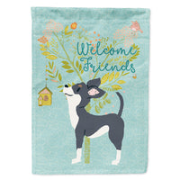 Welcome Friends Black White Chihuahua Flag Canvas House Size BB7627CHF