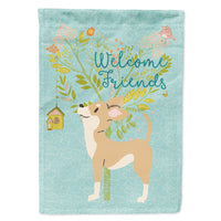 Welcome Friends Brown White Chihuahua Flag Canvas House Size BB7628CHF