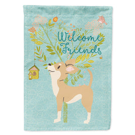 Welcome Friends Brown White Chihuahua Flag Canvas House Size BB7628CHF