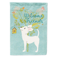 Welcome Friends White Chihuahua Flag Canvas House Size BB7629CHF