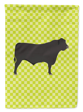 Black Angus Cow Green Flag Garden Size