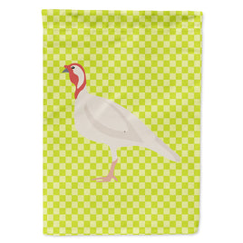 Beltsville Small White Turkey Hen Green Flag Canvas House Size BB7815CHF