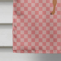 Bactrian Camel Pink Check Flag Canvas House Size BB7818CHF