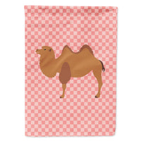 Bactrian Camel Pink Check Flag Canvas House Size BB7818CHF