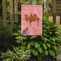 Bactrian Camel Pink Check Flag Garden Size