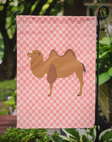 Bactrian Camel Pink Check Flag Garden Size