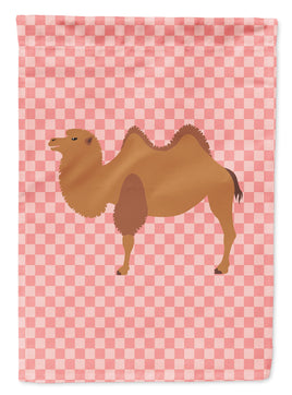 Bactrian Camel Pink Check Flag Garden Size