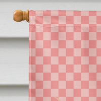 Ankole-Watusu Cow Pink Check Flag Canvas House Size BB7823CHF