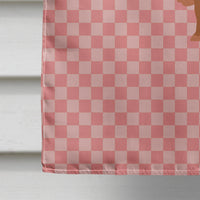 Ankole-Watusu Cow Pink Check Flag Canvas House Size BB7823CHF