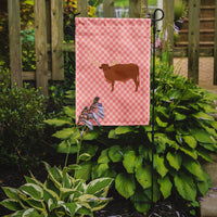 Ankole-Watusu Cow Pink Check Flag Garden Size