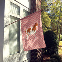 Ayrshire Cow Pink Check Flag Canvas House Size BB7827CHF