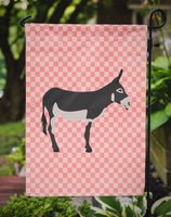 American Mammoth Jack Donkey Pink Check Flag Garden Size