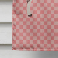 American Spotted Donkey Pink Check Flag Canvas House Size BB7851CHF