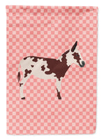 American Spotted Donkey Pink Check Flag Garden Size