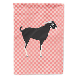 Black Bengal Goat Pink Check Flag Canvas House Size BB7884CHF