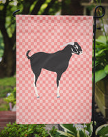 Black Bengal Goat Pink Check Flag Garden Size