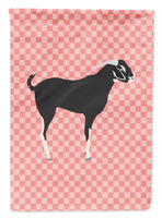 Black Bengal Goat Pink Check Flag Garden Size