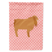 American Lamancha Goat Pink Check Flag Canvas House Size BB7885CHF