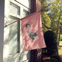 African Goose Pink Check Flag Canvas House Size BB7899CHF