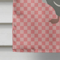 African Goose Pink Check Flag Canvas House Size BB7899CHF