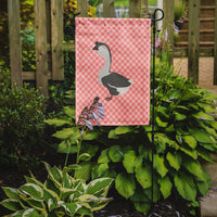 African Goose Pink Check Flag Garden Size