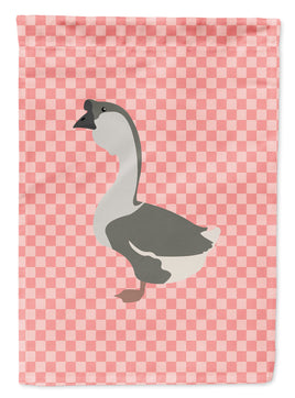 African Goose Pink Check Flag Garden Size