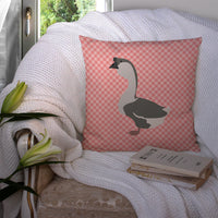 African Goose Pink Check Fabric Decorative Pillow BB7899PW1414