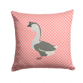 African Goose Pink Check Fabric Decorative Pillow BB7899PW1414