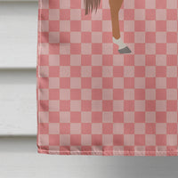 Arabian Horse Pink Check Flag Canvas House Size BB7911CHF