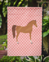 Arabian Horse Pink Check Flag Garden Size