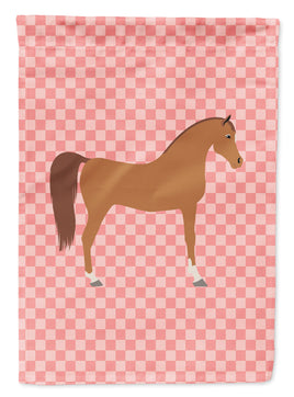 Arabian Horse Pink Check Flag Garden Size