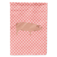 American Landrace Pig Pink Check Flag Canvas House Size BB7932CHF