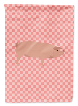 American Landrace Pig Pink Check Flag Garden Size