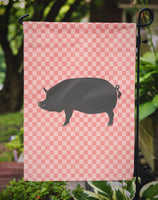 Berkshire Pig Pink Check Flag Garden Size