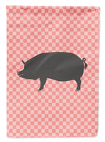 Berkshire Pig Pink Check Flag Garden Size