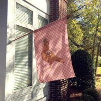 African Owl Pigeon Pink Check Flag Canvas House Size BB7953CHF