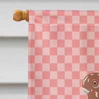 African Owl Pigeon Pink Check Flag Canvas House Size BB7953CHF