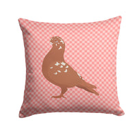 African Owl Pigeon Pink Check Fabric Decorative Pillow BB7953PW1414