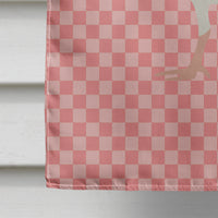 Beltsville Small White Turkey Hen Pink Check Flag Canvas House Size BB7989CHF