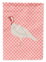 Beltsville Small White Turkey Hen Pink Check Flag Garden Size