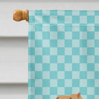 Arabian Camel Dromedary Blue Check Flag Canvas House Size BB7991CHF