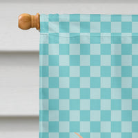 Ankole-Watusu Cow Blue Check Flag Canvas House Size BB7997CHF