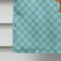 Ankole-Watusu Cow Blue Check Flag Canvas House Size BB7997CHF