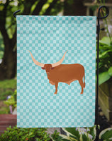 Ankole-Watusu Cow Blue Check Flag Garden Size