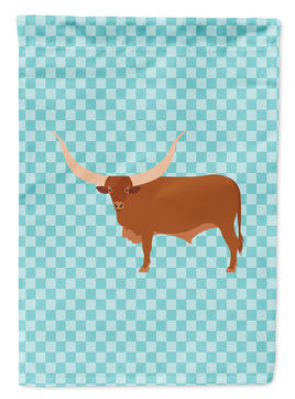 Ankole-Watusu Cow Blue Check Flag Garden Size