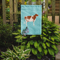 Ayrshire Cow Blue Check Flag Garden Size