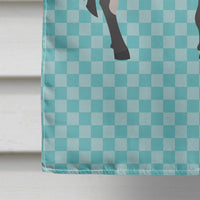 American Mammoth Jack Donkey Blue Check Flag Canvas House Size BB8018CHF