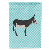 American Mammoth Jack Donkey Blue Check Flag Canvas House Size BB8018CHF